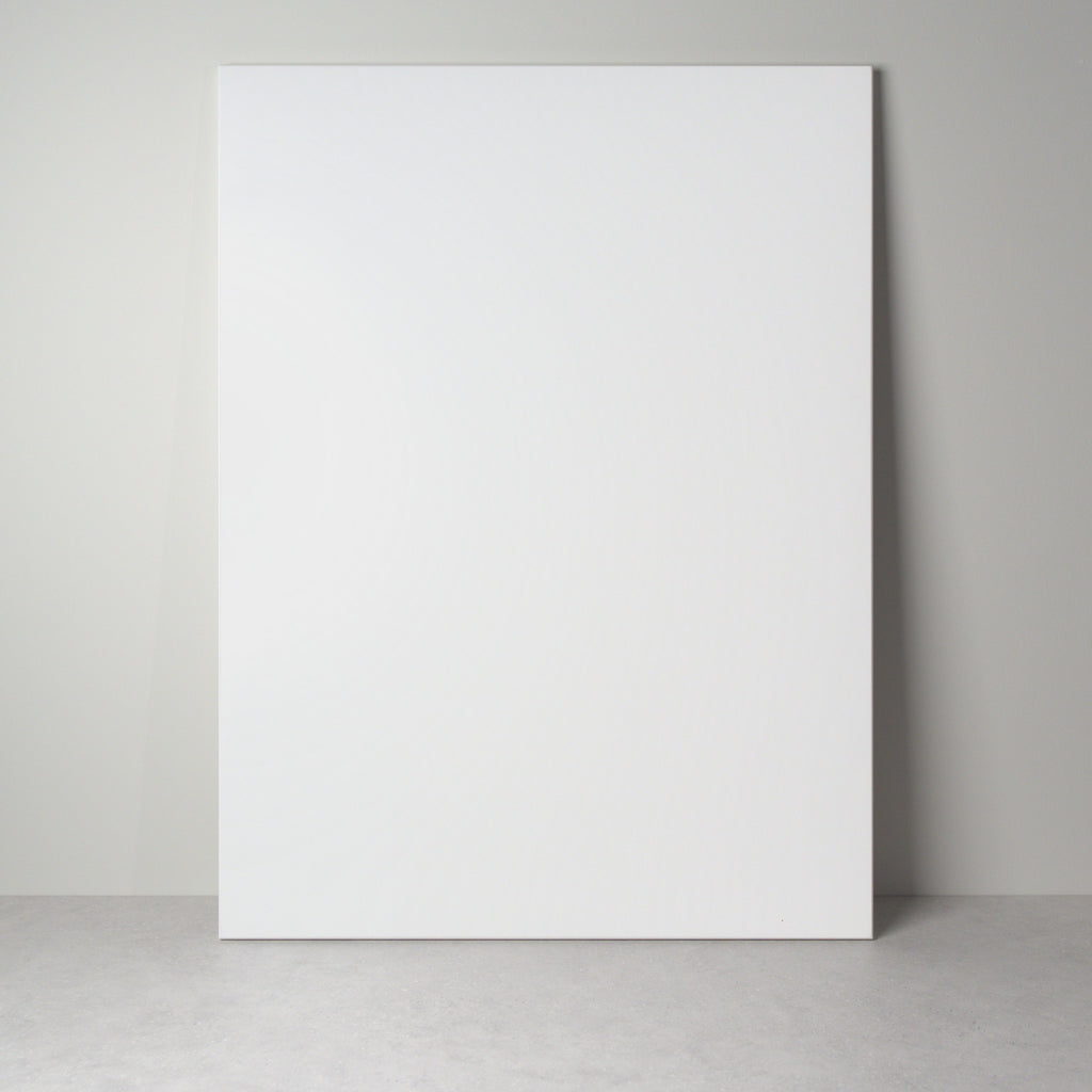 Smooth front for IKEA furniture in white lacquer, a flat front without milling leaning against a wall
