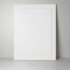 Hampton 19 mm front for IKEA furniture, white lacquer, frame with a vertically grooved panel