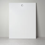 Round front for IKEA furniture, white lacquer with a round recessed handle, front view