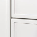 12 mm frame with a step along the edge of Linea fronts, close up, white lacquer