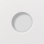 Round recessed handle in a Round front, interior in the same lacquer as the front, close-up