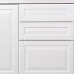 Drawers with Vienna fronts close-up, even gaps between the fronts, white lacquer