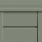 Close-up of milled handle front in sage green — milled handle on IKEA METOD drawers